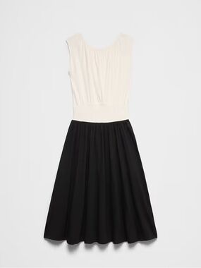 KNIT BLOUSON MIDI DRESS